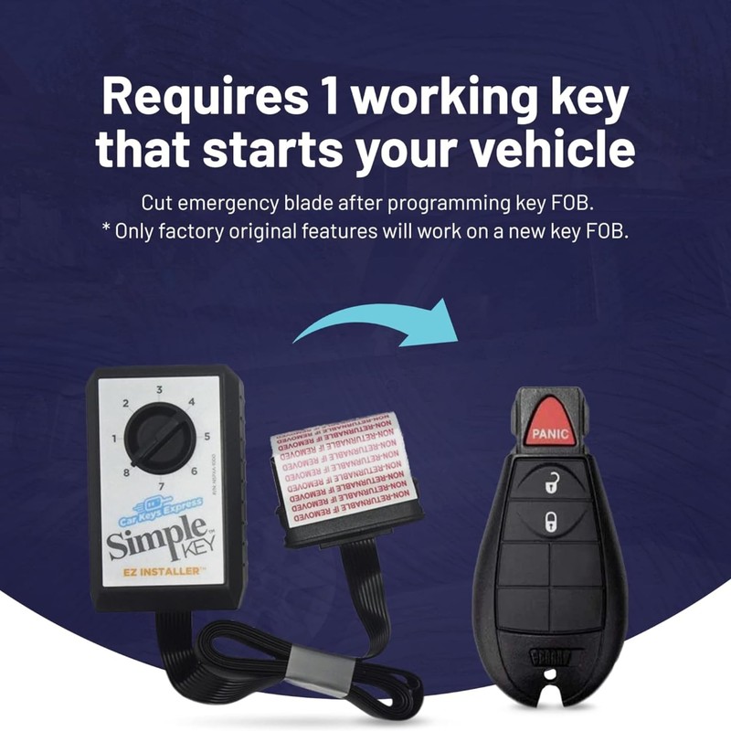 Car Keys Express Simple Key, 4-Button Black Plastic Key Fob