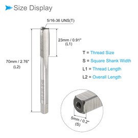 CoCud Thread Milling Taps, 5/16-36 UNS Thread 2B, High Speed Steel Machine 3 Straight Flutes Screw Threading Tool - (Applications: for Tapping Drilling Machine), 1-Piece