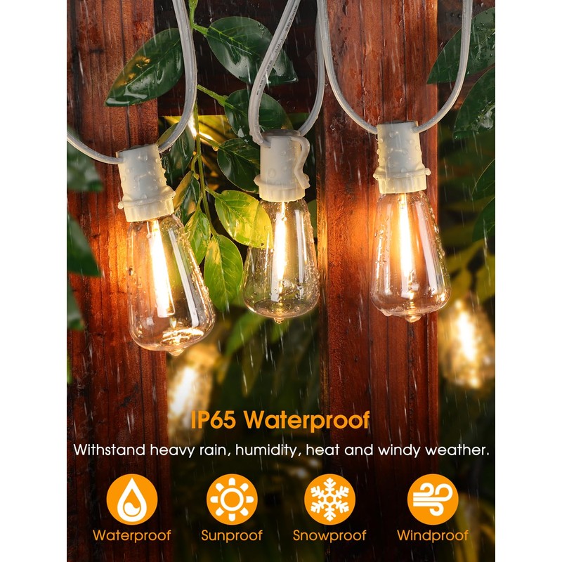 Larkvue 25FT Outdoor String Lights, Patio Lights with 10+1 LED