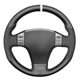 MEWANT Steering Wheel Cover for Infiniti G35 2003-2006 Customized Version PU Carbon Fiber&Suede Steering Wheel Wrap