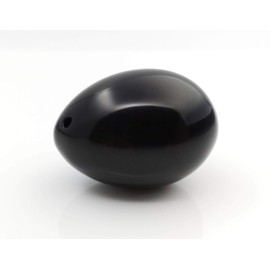 Medium Drilled Obsidian Egg – Natural Gemstone Tool for Pelvic Floor Strengthening & Wellness Training, by Polar Jade