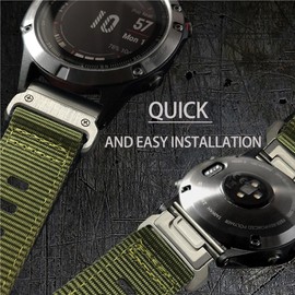 EKINGEEK Adjustable 22mm Nylon Bands for Garmin Fenix 7/6/5 & Forerunner 955/965 - Quick Fit 22mm Wrist Band for EPIX 2 & MARQ- Nylon Watch Band for GARMIN