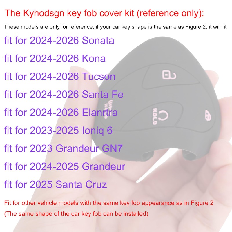 Kyhodsgn Key Fob Cover for Hyundai 2026-2024 Sonata Tucson Elantra