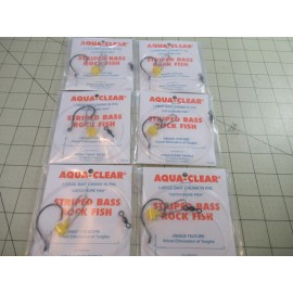 Aqua-Clear 6 AQUA CLEAR STRIPED BASS 7/0 DEMON CIRCLE HOOK FISH FINDER RIGS ROCK FISH RIG