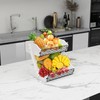 Dorhors Fruit Basket for Kitchen, 2 Tier Fruit Bowl,Kitchen Counter