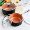 MICHELANGELO Saucepans, 2QT & 3QT Copper Saucepan Set With Non-stick