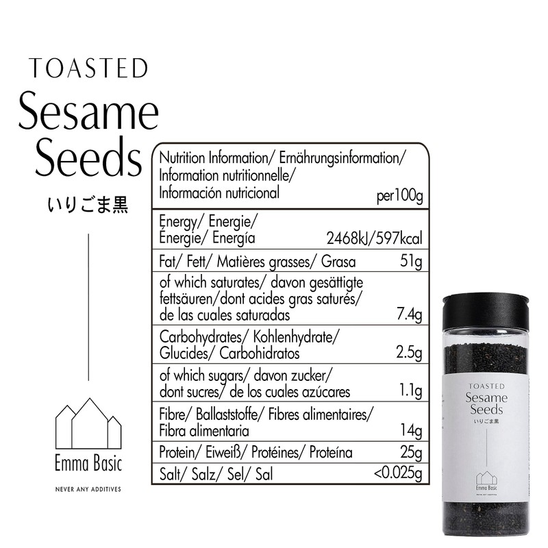 Roasted Black Sesame 150 g | High Fibre | Protein