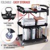 Foldable Utility Cart Heavy Duty 176 LBS Folding Service Cart