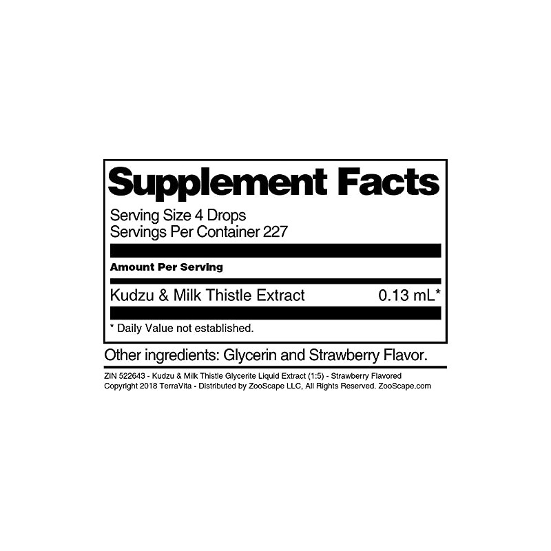 Terravita Kudzu & Milk Thistle Glycerite Liquid Extract (1:5) -