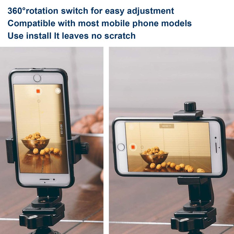 QIEIMUFHD Universal Smartphone Mount Holder – Compatible with Tripods &