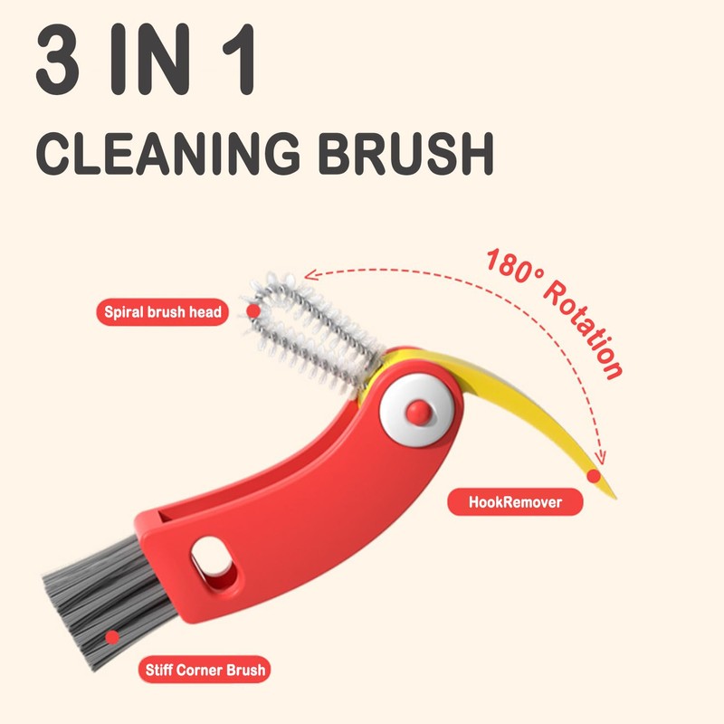 3 in 1 Cup Lid Gap Cleaning Brush Set, 3PCS