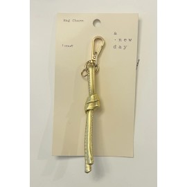 A New Day Bag Charm Key Chain Zipper Pull Gold Knot 6” Target