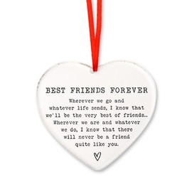 Best Friends Gifts for Women Men Friends Ornament Gifts for Best Friend Christmas Birthday Gifts for Women Men BFF Bestie Friendship Ornament for Best Friends Forever Heart Ornaments Keepsake Sign