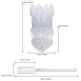 Berauticom 18 Pieces Clear Heart Shaped Plastic False Nail Art Tips Display Stand