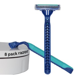 Men’s Razor (8 pack) Double Blade Razor Disposable Razors for Men Women Shaver Razor Blades Chrome Coating Sharp Blades Facial Hair Removal by TradeProvider®