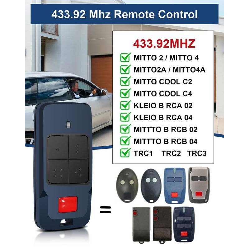 433 MHz Remote Control Handheld Transmitter for Mitto Cool C2