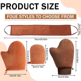 Selbstbräuner Handschuhe Tanning Mitt, 4 Stück Selbstbräuner Handschuh, Selbstbräuner Rücken Applikator, Bräunungshandschuh Handschuh Selbstbräuner Körper Handschuh