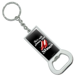 GRAPHICS & MORE The Wizard of Oz All About the Shoes Keychain Rectangle Chrome Plated Metal Bottle Cap Opener