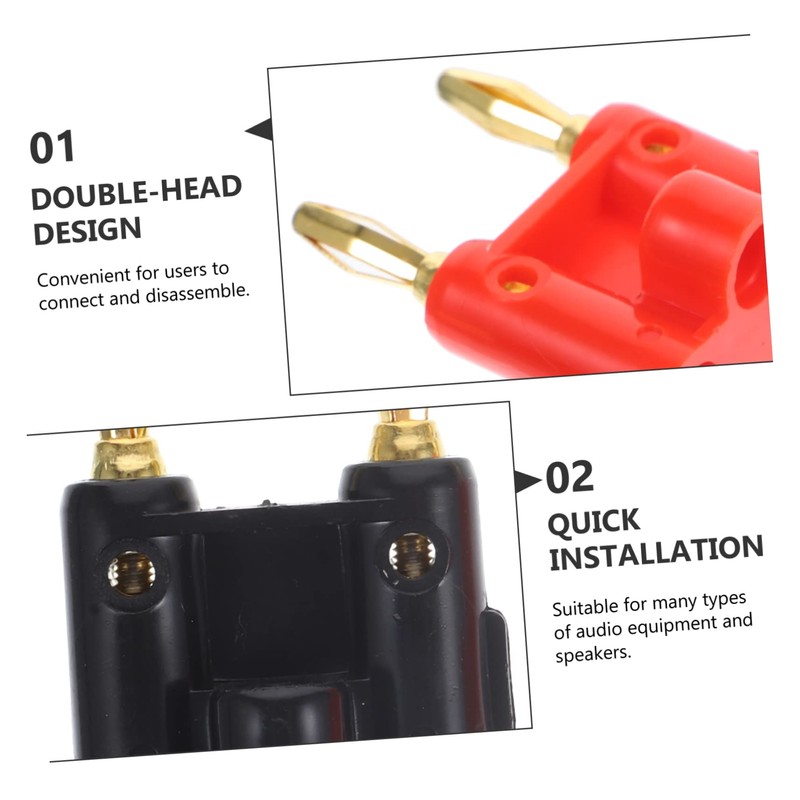 ORFOFE 10pcs Gold Plated Dual Banana Plug Connectors for Audio