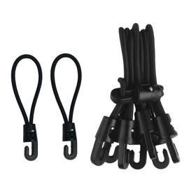 Hurifeng Bungee Cord with Hooks Pack of 20 - 4 mm Nylon Rubber Cord with Plastic Hooks for Camping, Tarpaulins, Tents and More (10 cm)