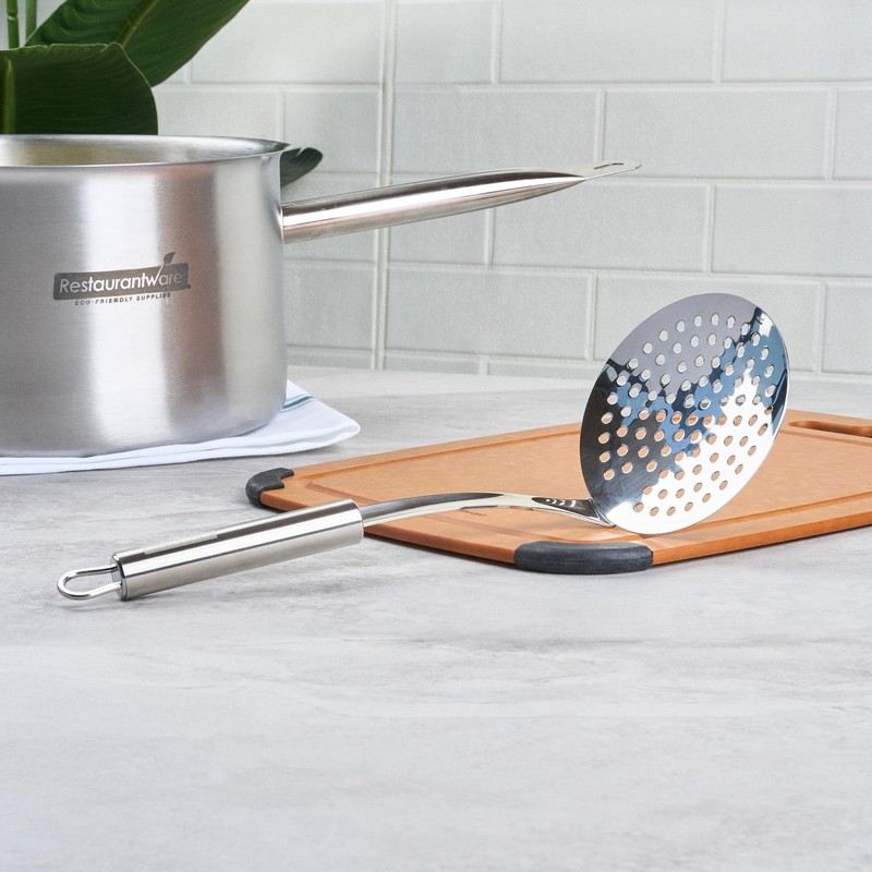 Restaurantware-German Standard Kitchen Skimmer Spoon, 1 Heavy-Duty Strainer Spoon -