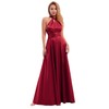 Women Satin Infinity Dress with Bandeau Halter Neck Convertible Bridesmaid