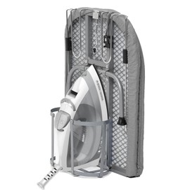 Small Ironing Board with Iron Holder, RAINHOL Countertop Mini Ironing Board Tabletop with Non-Slip Feet, Travel Foldable Iron Table for Small Space, Grey