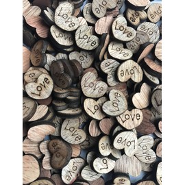 NIGHT-GRING 200pcs Rustic Wooden Love Heart Wedding Table Scatter Decoration Crafts Children's DIY Manual Patch