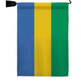 Gabon Garden Flag Set Mailbox Hanger Regional Nationality Nation International World Country Particular Area Small Decorative Gift Yard House Banner Double-Sided Made In USA 13 X 18.5