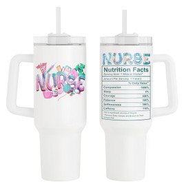 Fancyfams Nurse Tumbler, 40 oz Stainless Steel Travel Mug – Nurse Gifts for Women - Nurse Gifts, Gifts for Nurses, RN Gifts for Nurses, Nurse Cup, Nurse Life Cup (Nurse Tumbler-40oz)