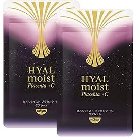 Nissin Foods Hyal Moist Placenta +C Tablet, 120 Tablets x 2 Bags, Hyalmoist Lactobacillus Placenta, Vitamin C Formulation, Supplement, 4 Tablets Per Day