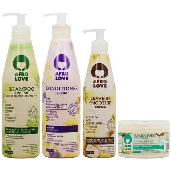 Afro Love Shampoo + Conditioner + Leave-in Smoothie + Curling Puree"Set"