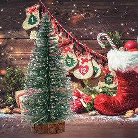 BESPORTBLE, Pack of 10 Mini Christmas Tree Decoration Ornaments With Snow-Covered Pine, DIY Table Desktop Decoration for Home/Shop, 5 cm