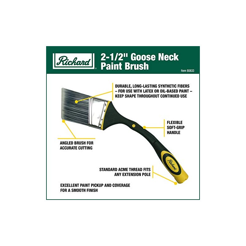 Richard 80833 - Pincel Angular con Mango Flexible de Agarre