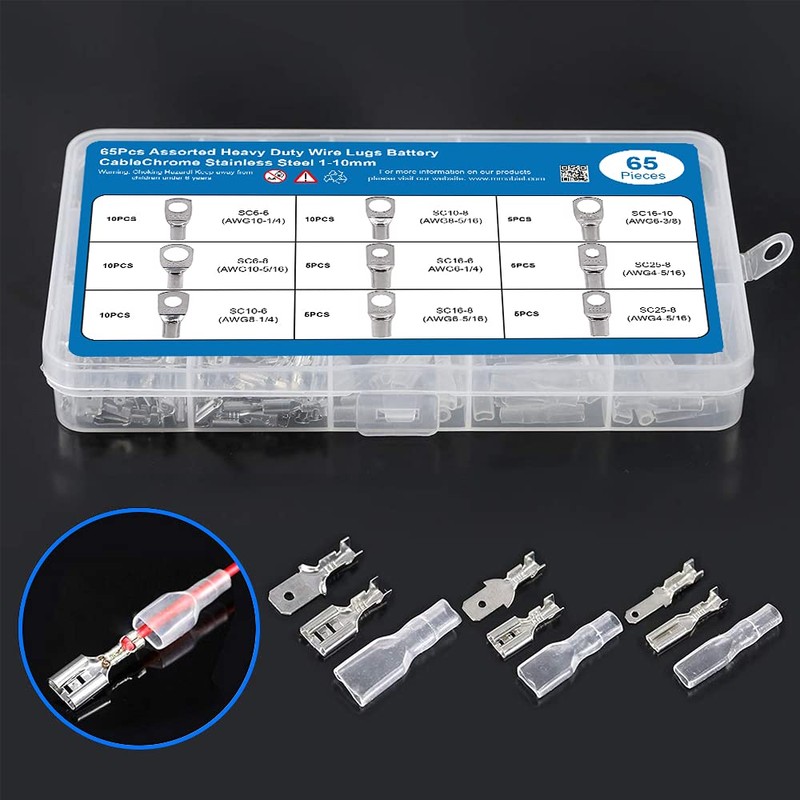 MMOBIEL 315pcs 2.8mm 4.8mm 6.3mm Male and Female Brush Connectors