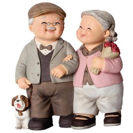 ARTOCT Loving Elderly Couple Figurines,Romantic Elderly Craft Adornment Home Decor,Resin Husband and Wife Statue Ornaments for Wedding Anniversary Home Birthday