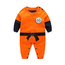 Sxkayxr Newborn Baby Boys Girls Goku Inspired Toddler Outfit Jumpsuit, Orange 1