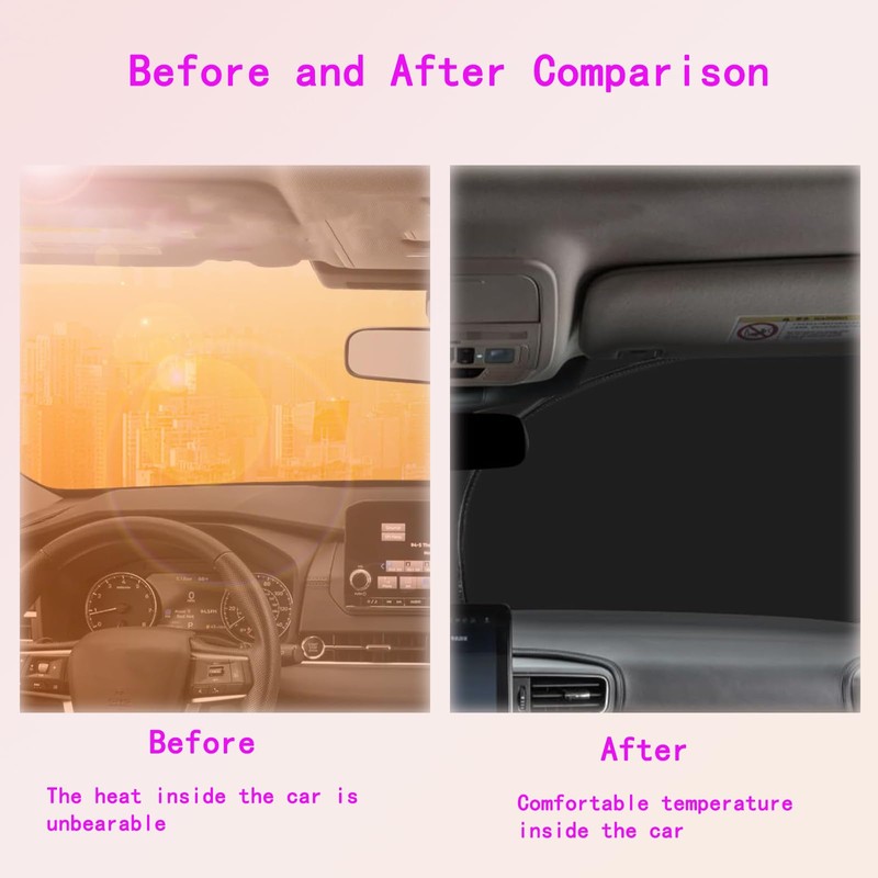 Automotive Windshield Sun Shade with Storage Bag - Keep Car