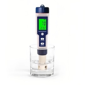 Unyverwise 5 in 1 Pool Salt Tester & pH Meter - Aquarium Salinity, PH, Temp, EC, and TDS Meter, Digital Tester for Aquariums Pools, Spa, Hot Tub, Hydroponic, Drinking Water, Home Brewing etc