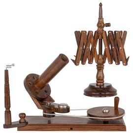 Inanosa Handcrafted Jumbo Yarn Winder for Crocheting Set - Yarn Ball Winder Large Capacity with Anti-Slip Foam Base, Perfect Yarn Winder and Swift for All Yarn Types - Rosewood (Winder + Swift)