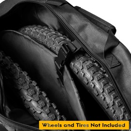 CyclingDeal Bike Bicycle Double Wheel Bag Foam Padded for Road Bike 700c MTB 26" 27.5" 29" Wheel Set - Nylon 600D with PU Coating - 82 * 12cm with Shoulder Strap and Handles