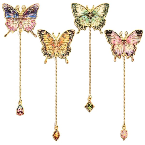 Snylcce Metal Butterfly Bookmarks Set of 4- Exquisite Unusual Butterflies