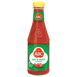 ABC Hot & Sweet Chili Sauce, 11.3 Oz, Spicy Sriracha Style Sambal, No MSG, Umami Flavor, Indonesian BBQ Dip Made with Chili & Garlic