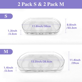 Incostar 360° Rotating Lazy Susan Turntable - Multifunctional Rectangular Organizer 15.1" x 11.4" for Refrigerator, Cabinet, Pantry, and Kitchen Countertop (4 Pack)