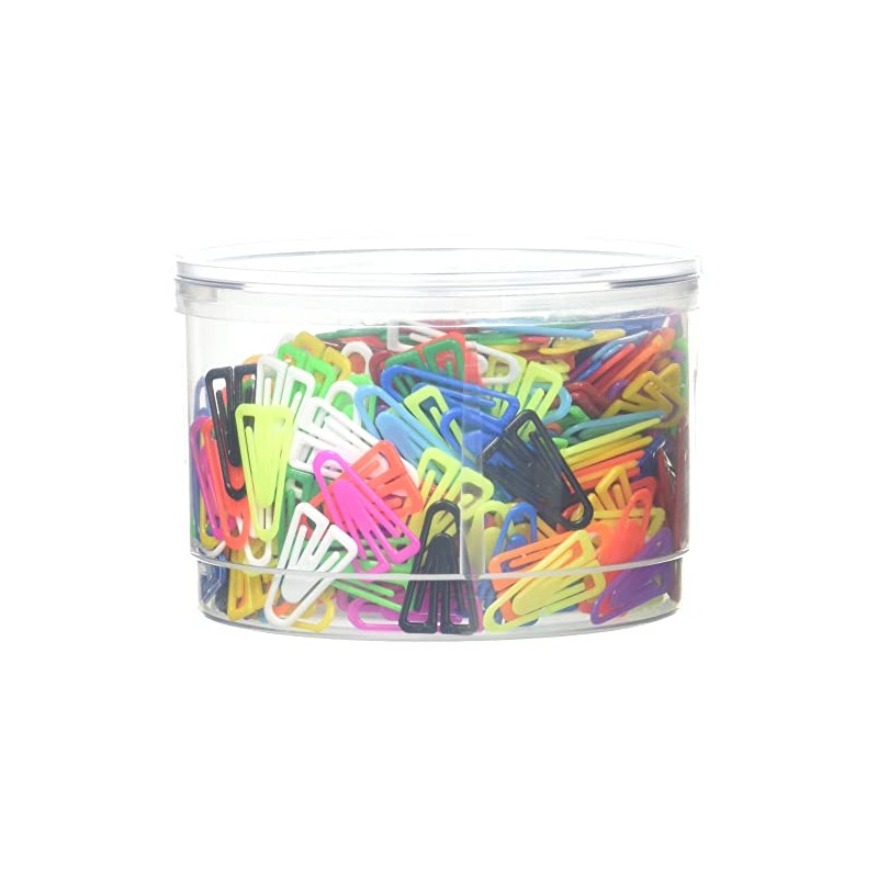 Laurel Plastiklips Reusable & Recyclable Paperclips - Assorted 25mm Tub