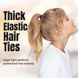 HD Novelty Set of 6 Soft Jersey Endless Hair Elastics Bobbles Bands 6-8mm Thick Elastic Hair Ties Ponytail Holders Stretchy Hair Bands Elastic Cords Hair Accessory for Girls Women Ladies