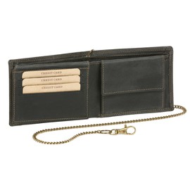 Mens Wallet with chain Biker wallet LEAS MCL, Genuine Leather, black - ''LEAS Chain-Series''