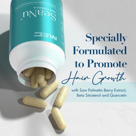 IVL - SeaNu Hair Vitamins Supplements - Hair Strength, Strand Thickness, Hair Growth - with Biotin, Vitamin B3, Zinc, Saw Palmetto Berry Extract, Green Lipped Mussel - Vitamin Hair Growth (3 Pack)