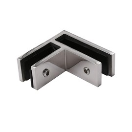 Top Hardware Stainless Steel Glass to Wall/Glass to Glass Bracing Clamp, Bracket, Stiffener for 3/8 to 1/2 Glass (Chrome Finish, 90 Degree Glass to Glass)