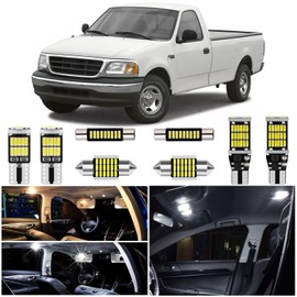 WIYBYDM F150 White Interior LED Lights Bulb Kit for Ford F150 F-150 1997 1998 1999 2000 2001 2002 2003 Map Dome Door Trunk License Plate Lights LED Interior Bulbs + Install Tool
